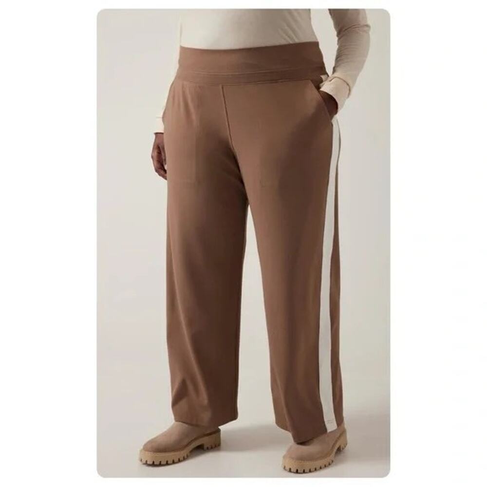 Athleta Venice Colorblock Wide Leg Pant Rustic Beige Magnolia NOWT
